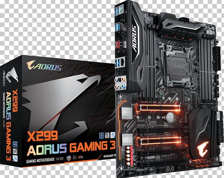 LGA 2066 Intel X299 TOP Gaming Motherboard X299 AORUS Gaming 9 PNG, Clipart, Atx, Computer Hardware, Electronic Device, Intel, Intel X299 Free PNG Download