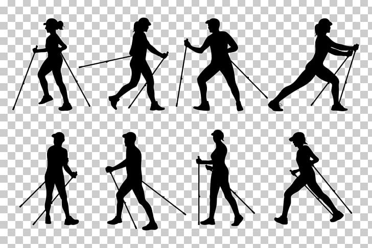 Nordic Walking Hiking Ski Poles PNG, Clipart, Angle, Area, Black, Black And White, Climbing Free PNG Download