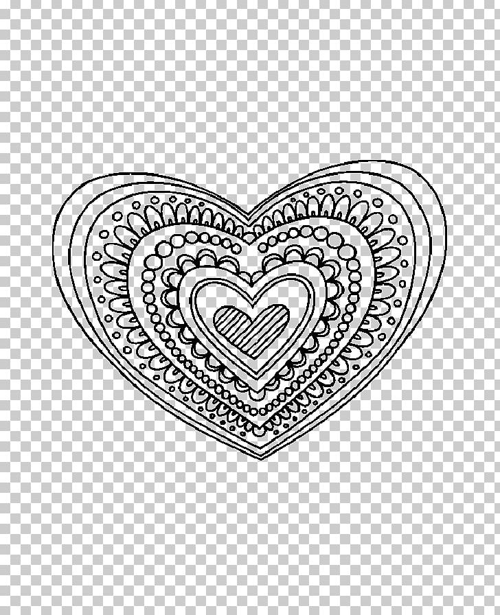 Mandala Coloring Book Drawing Human Heart PNG, Clipart, Black And White, Body Jewelry, Book, Circle, Color Free PNG Download