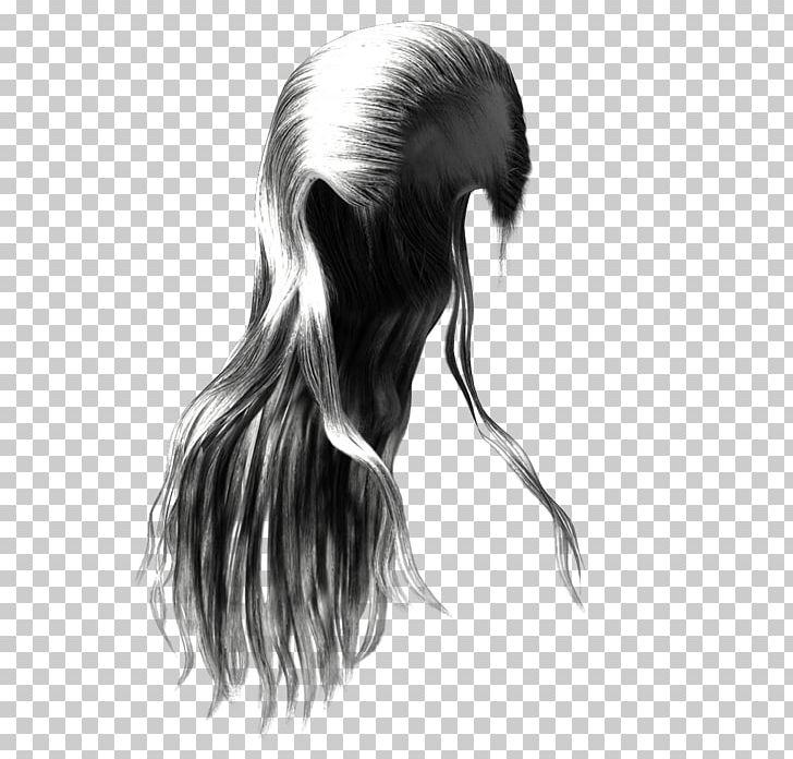 Long Hair Hair Coloring Wig PNG, Clipart, Black And White, Black Hair, Brown Hair, Digital Image, Drawing Free PNG Download
