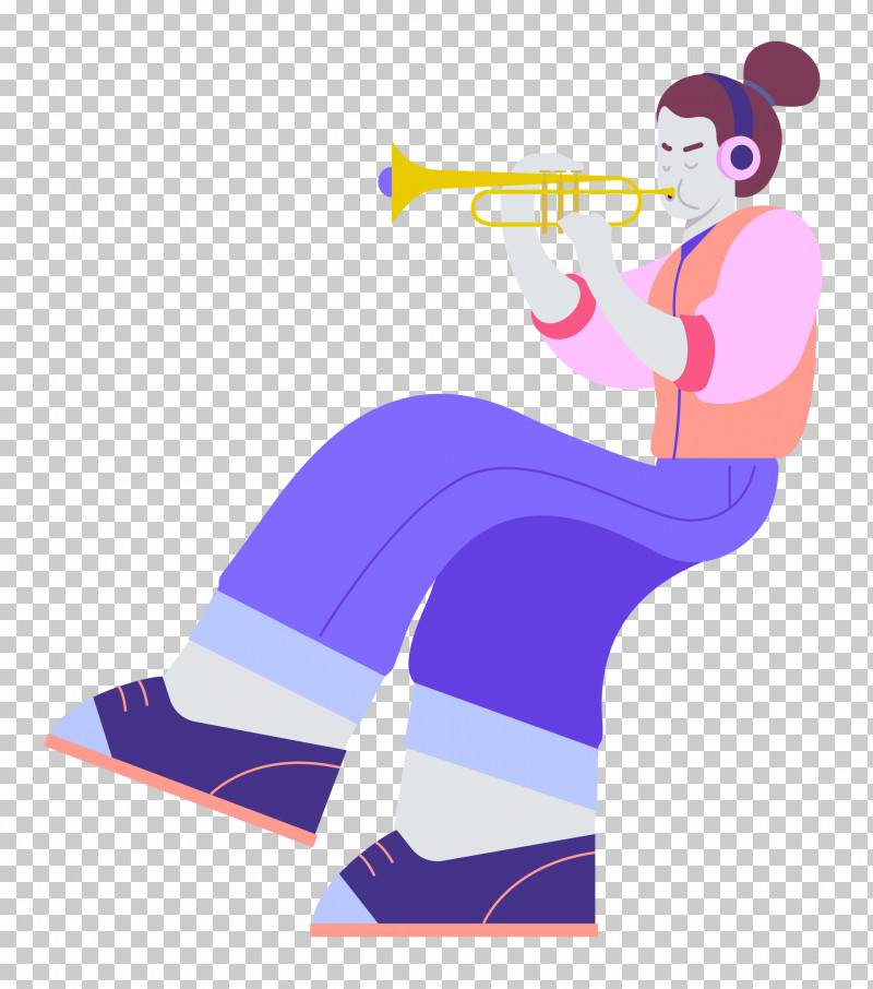 Playing The Trumpet Music PNG, Clipart, Behavior, Cartoon, Character, Geometry, Human Free PNG Download