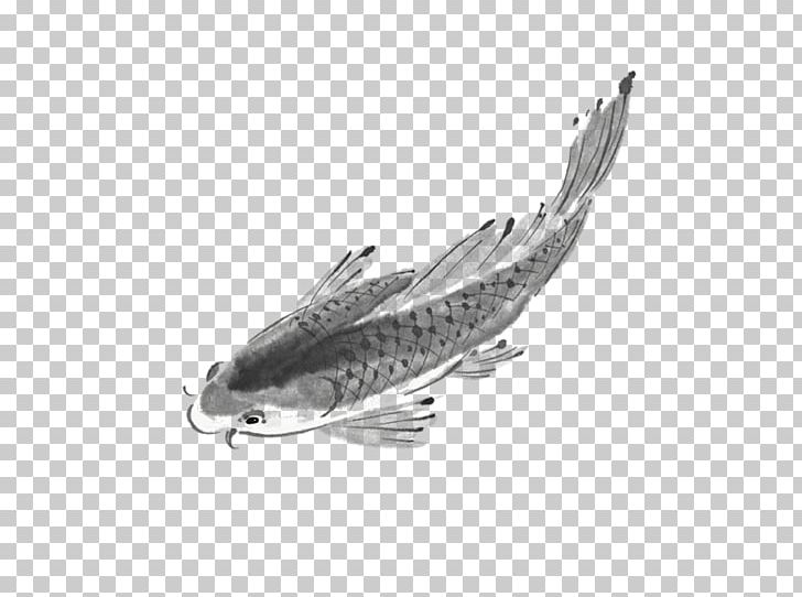 Koi Ink Wash Painting Gongbi PNG, Clipart, Animal, Art, Black And White, Common Carp, Computer Icons Free PNG Download