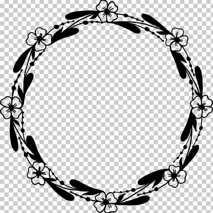 Flower PNG, Clipart, Black And White, Body Jewelry, Bracelet, Circle, Drawing Free PNG Download