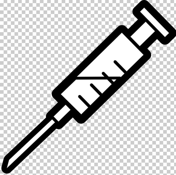 Syringe Hypodermic Needle PNG, Clipart, Area, Black And White, Blood Test, Brand, Clip Art Free PNG Download