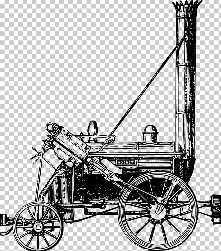 Rail Transport Stephenson's Rocket Train Locomotive PNG, Clipart, Bicycle, Bicycle Accessory, Black And White, Cart, Chariot Free PNG Download