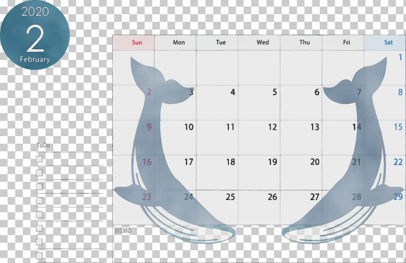 Blue Whale Cetacea Whale PNG, Clipart, 2020 Calendar, Blue Whale, Cetacea, February 2020 Calendar, February 2020 Printable Calendar Free PNG Download