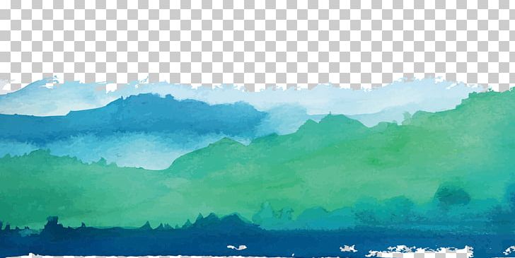 Watercolor Landscape Watercolor Painting Green Shan Shui PNG, Clipart, Blue, Border Frame, Certificate Border, Cloud, Color Free PNG Download
