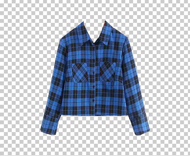 Blouse Tartan Shirt Full Plaid Woman PNG, Clipart, Blouse, Blue, Button, Clothing, Cobalt Blue Free PNG Download
