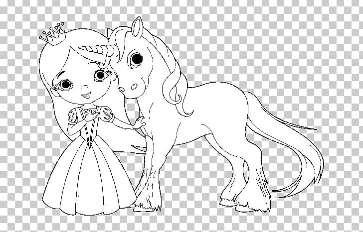 Coloring Book The Princess And The Unicorn Fairy Adult PNG, Clipart, Adult, Animal Figure, Artwork, Big Cats, Black Free PNG Download