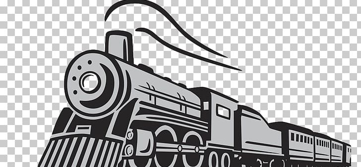 Train Rail Transport Steam Locomotive PNG, Clipart, Angle, Artwork, Balloon Cartoon, Black, Black And White Free PNG Download