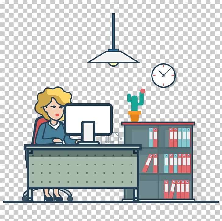 Office Flat Design Illustration PNG, Clipart, Area, Business Material, Business Woman, Cartoon Vector Material, Download Free PNG Download