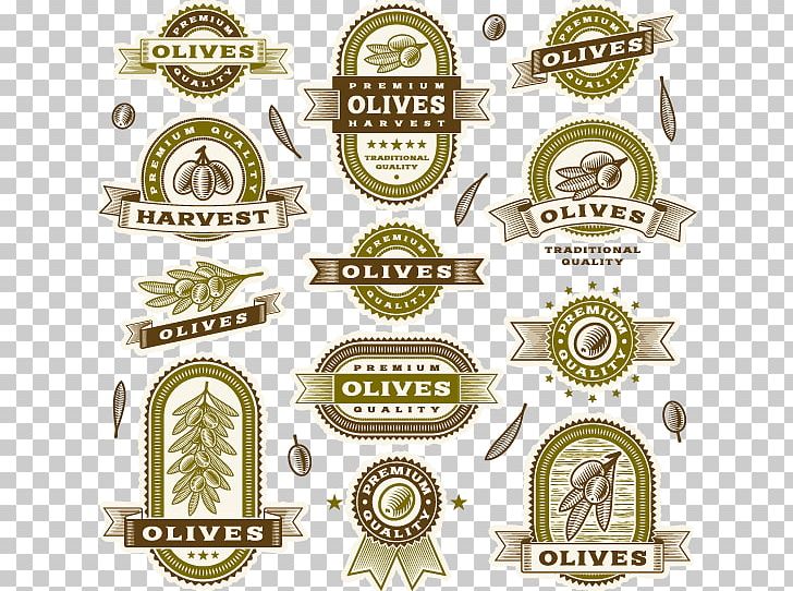 Olive Label Vintage Illustration PNG, Clipart, Bottle, Emblem, Gold Border, Gold Frame, Gold Vector Free PNG Download