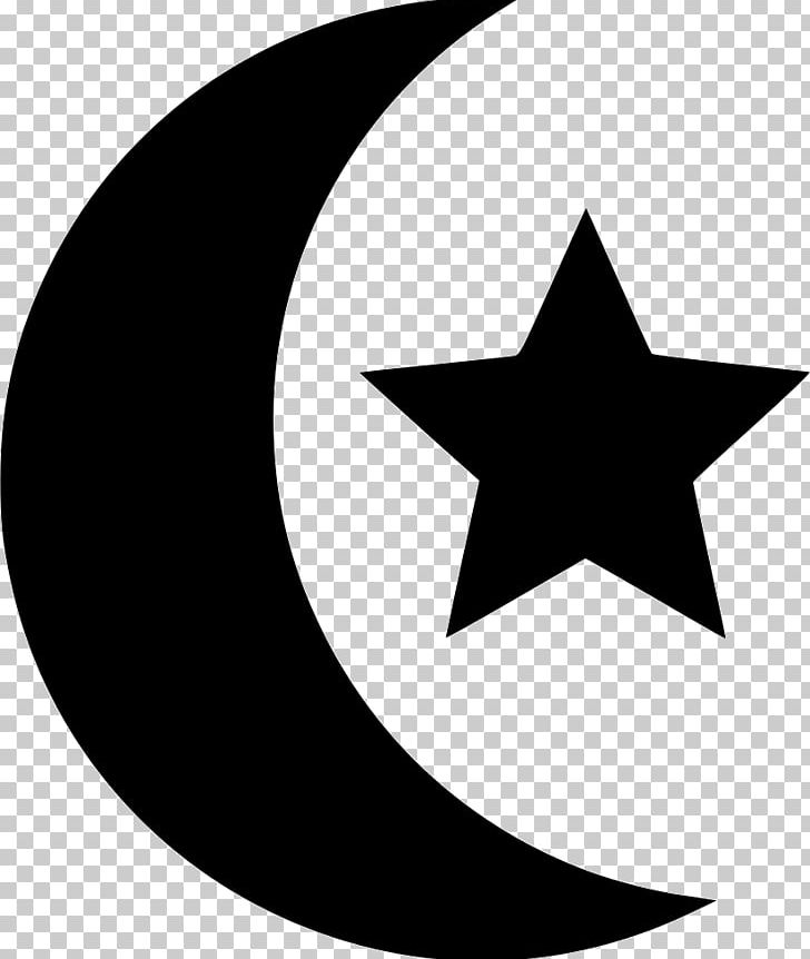 Star And Crescent Symbols Of Islam Culture PNG, Clipart, Black, Black And White, Circle, Computer Icons, Crescent Free PNG Download