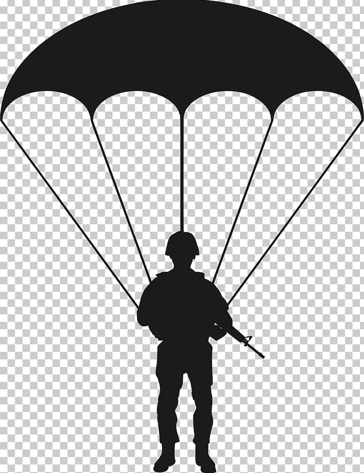 Silhouette Soldier Paratrooper PNG, Clipart, Airborne Forces, Angle, Army, Black, Black And White Free PNG Download