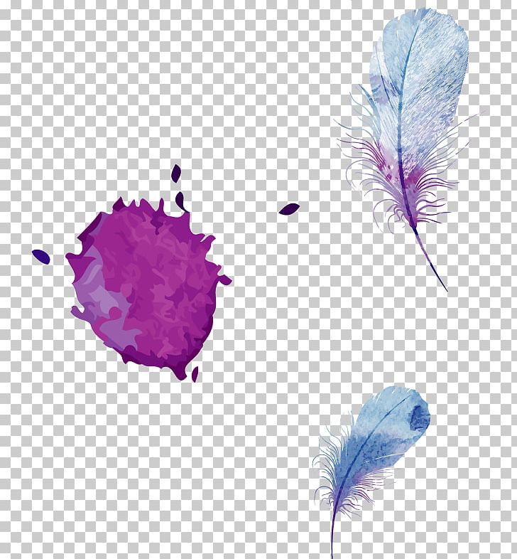 Creative Watercolor Watercolor Painting Feather PNG, Clipart, Animals, Blue, Blue Background, Blue Vector, Creative Watercolor Free PNG Download