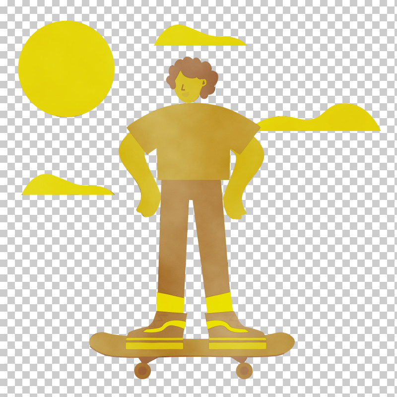 Sports Equipment Skateboarding Skateboard Yellow PNG, Clipart, Cartoon, Equipment, Health, Paint, Skateboard Free PNG Download