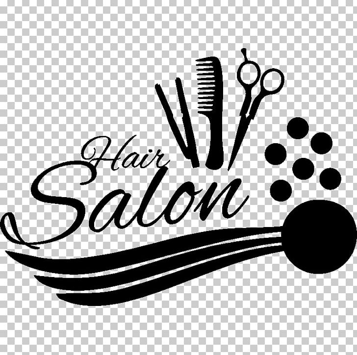 Hairstyle Beauty Parlour Hair Care Hairdresser Wall Decal PNG, Clipart, Beauty, Beauty Parlour, Black And White, Brand, Decal Free PNG Download