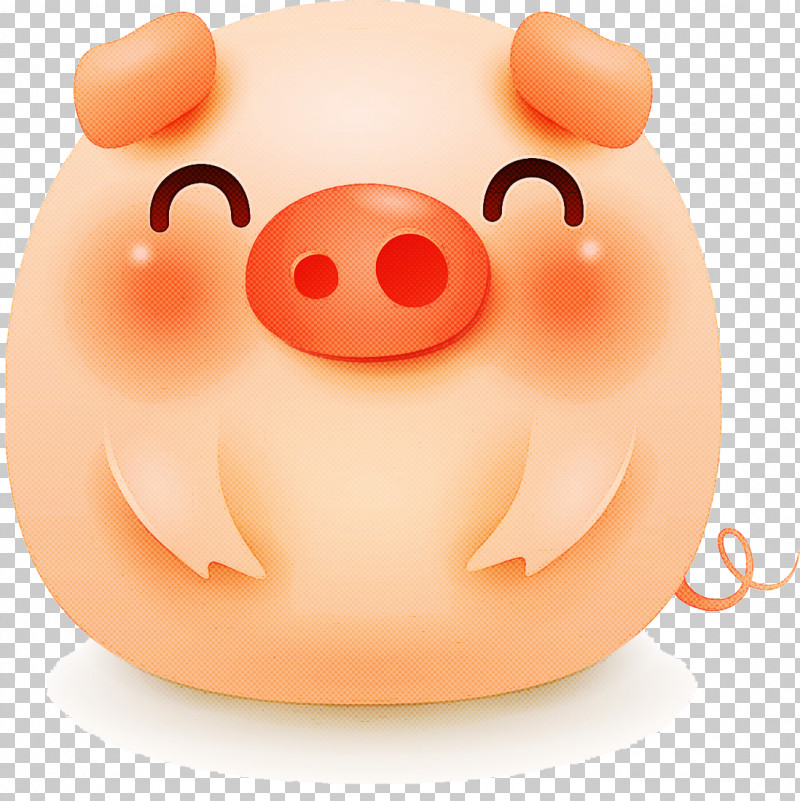 Cute Pig PNG, Clipart, Cartoon, Cute Pig, Nose, Orange, Pink Free PNG Download