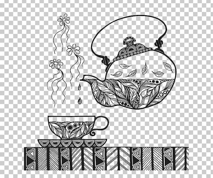 Coffee Teapot Drawing PNG, Clipart, Art, Artwork, Black, Encapsulated Postscript, Fictional Character Free PNG Download