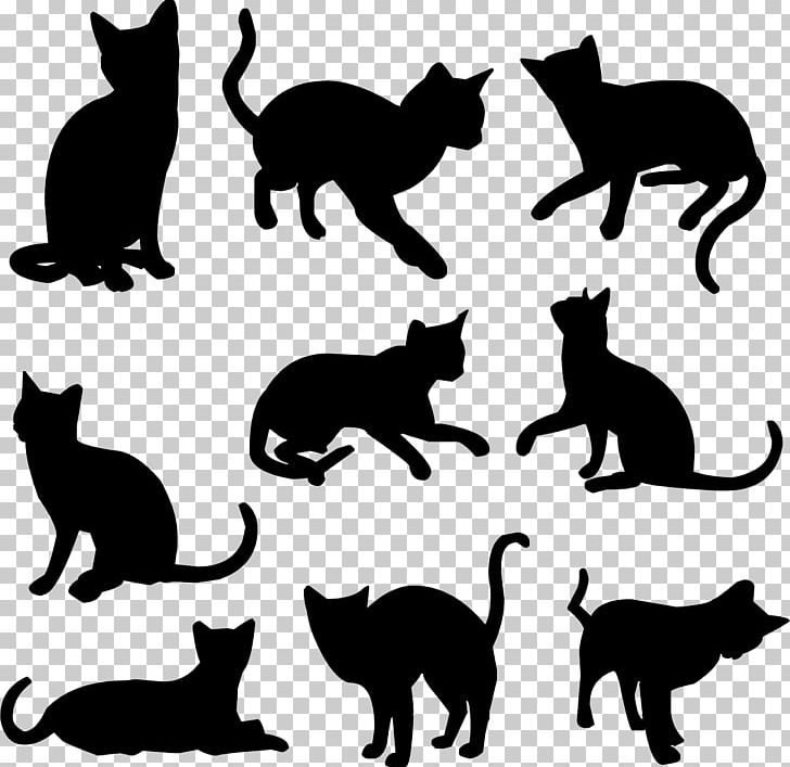 Black Cat Kitten Felidae Silhouette PNG, Clipart, Animals, Black And White, Black Cat, Carnivoran, Cat Free PNG Download