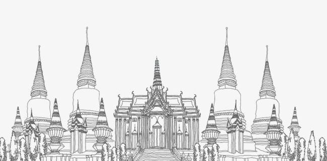 Line Drawing Thai Temple PNG, Clipart, Background, Drawing, Drawing Clipart, Line, Line Clipart Free PNG Download