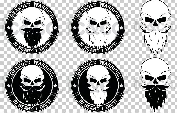 Skull Beard Logo Brand PNG, Clipart, Beard, Black And White, Body Jewelry, Bone, Brand Free PNG Download