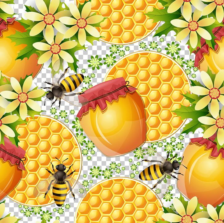 Honey Bee Honey Bee Honeycomb PNG, Clipart, Background Vector, Beehive, Bee Vector, Encapsulated Postscript, Flowers Free PNG Download