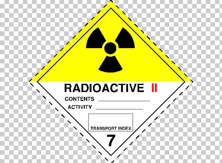HAZMAT Class 7 Radioactive Substances Paper Dangerous Goods Placard Label PNG, Clipart, Angle, Area, Brand, Chemical Substance, Corrosive Substance Free PNG Download