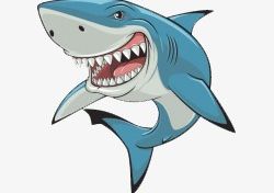 Lively Hand-painted Cartoon Shark PNG, Clipart, Aggression, Animal, Animals, Animal Teeth, Blue Free PNG Download