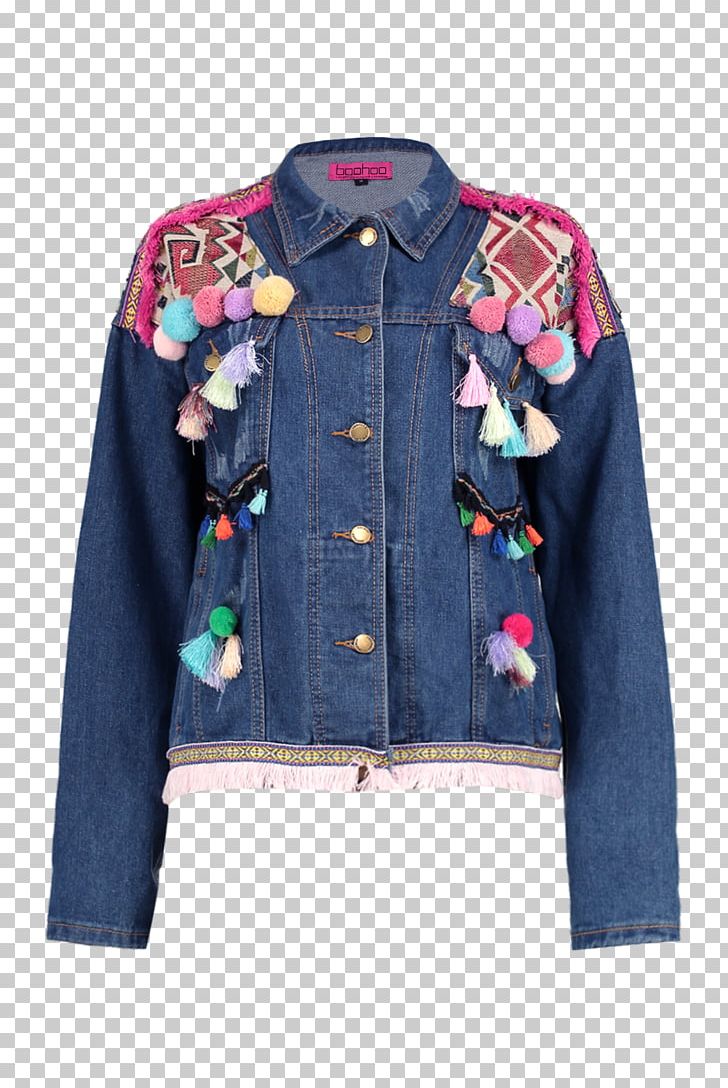 Denim Jacket Embroidery Pom-pom Jeans PNG, Clipart, Boutique, Button, Denim, Embroidery, Jacket Free PNG Download