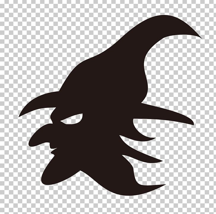 Witchcraft Silhouette Face PNG, Clipart, Art, Beak, Bird, Black And White, Drawing Free PNG Download