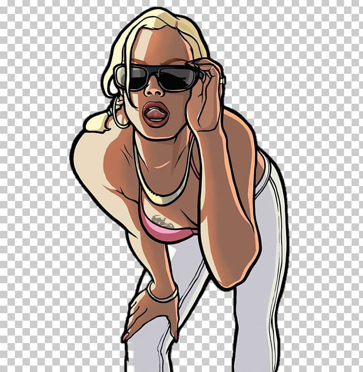 Grand Theft Auto: San Andreas Grand Theft Auto V San Andreas Multiplayer Grand Theft Auto: Vice City Grand Theft Auto IV PNG, Clipart, Arm, Cartoon, Fictional Character, Girl, Glasses Free PNG Download