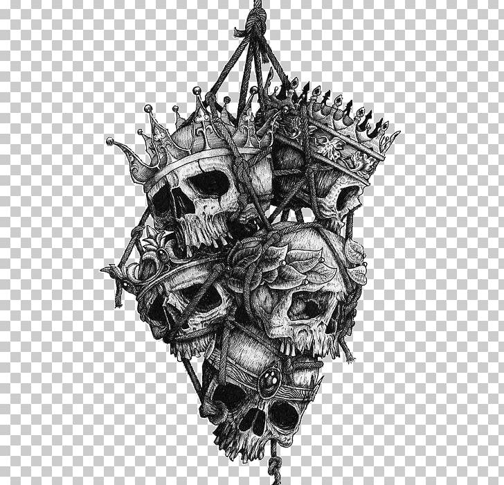 Human Skull Symbolism Tattoo Crown Head PNG, Clipart, Art, Black And White, Bone, Crown, Crown Head Free PNG Download