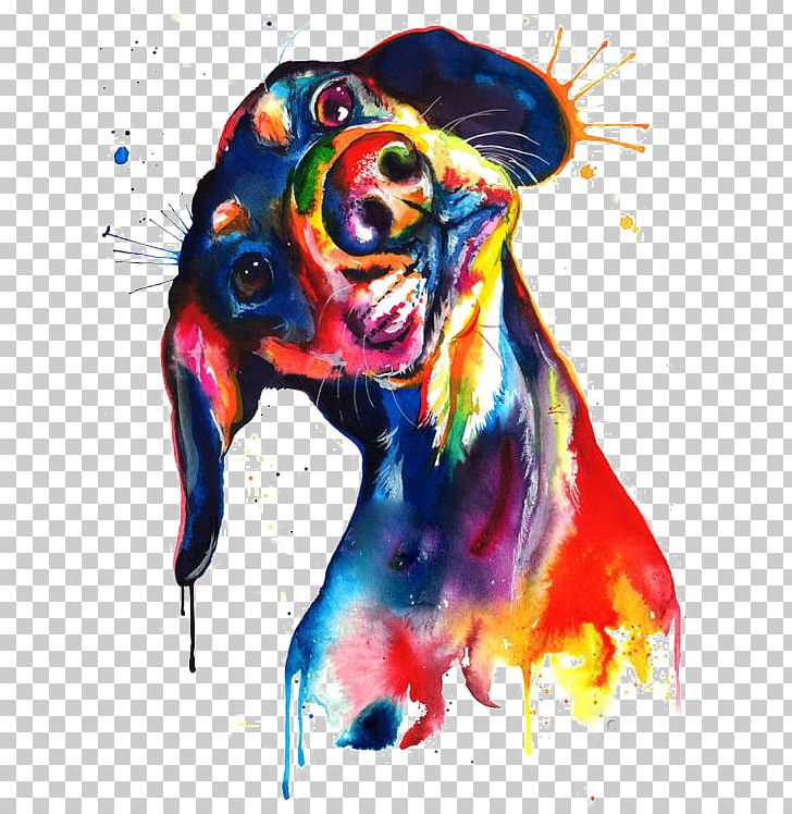 Dachshund Watercolor Painting Canvas Print PNG, Clipart, Animal, Animals, Art, Canvas, Cartoon Free PNG Download
