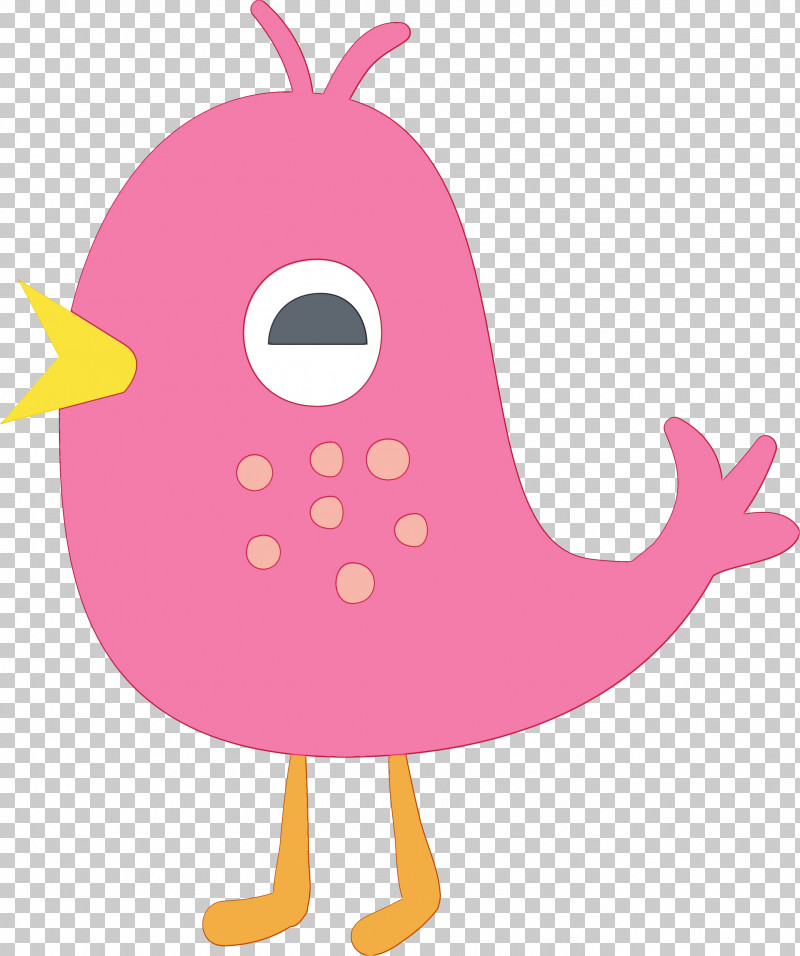 Chicken Cartoon Pink M Pattern Character PNG, Clipart, Beak, Cartoon, Cartoon Bird, Character, Chicken Free PNG Download