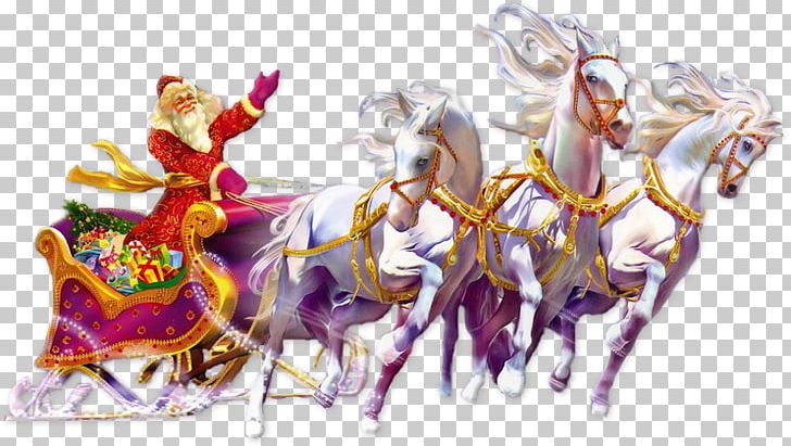 Ded Moroz Santa Claus Snegurochka Reindeer Sled PNG, Clipart, Art, Camel Like Mammal, Chariot, Christmas, Ded Moroz Free PNG Download