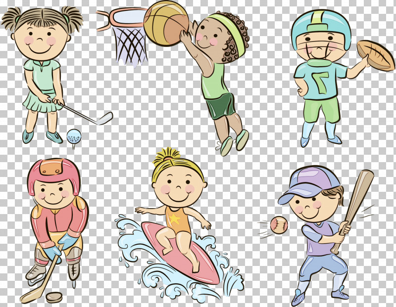Cartoon Playing Sports Child Playing With Kids Sharing PNG, Clipart, Cartoon, Child, Happy, Paint, Playing Sports Free PNG Download