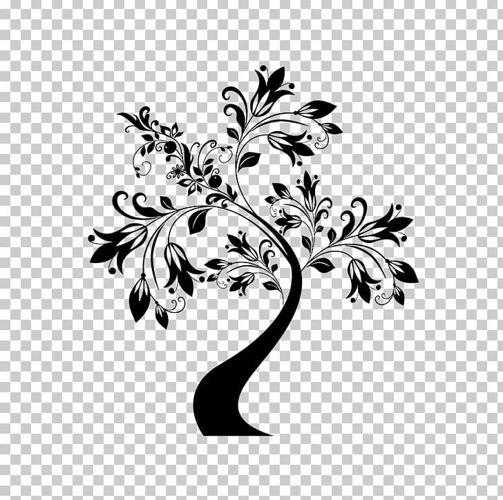Floral Ornament Tree Flower PNG, Clipart, Art, Autocad Dxf, Black And White, Branch, Color Free PNG Download