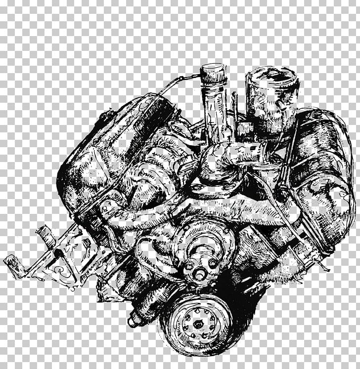 Car Automotive Engine Visual Arts PNG, Clipart, Art, Automotive, Automotive Vector, Auto Part, Black And White Free PNG Download