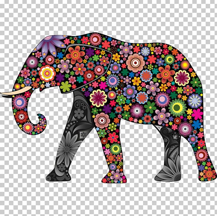 Elephant Wall Decal Colorful Animals Sticker PNG, Clipart, African Elephant, Animal, Child, Color, Colorful Animals Free PNG Download
