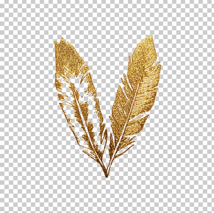 Feather Gold Flash Tattoo PNG, Clipart, Abziehtattoo, Animals, Brooch, Commodity, Feather Free PNG Download