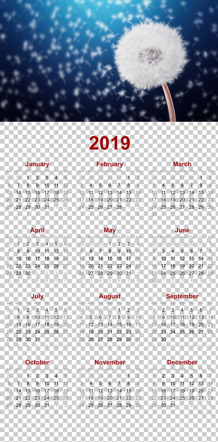 2019 Printable Calendar PNG, Clipart, 2018, Agenda, Calendar, Child, Internet Free PNG Download