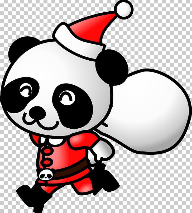 Giant Panda Santa Claus Red Panda Bear PNG, Clipart, Art, Artwork, Bear, Black And White, Cartoon Free PNG Download