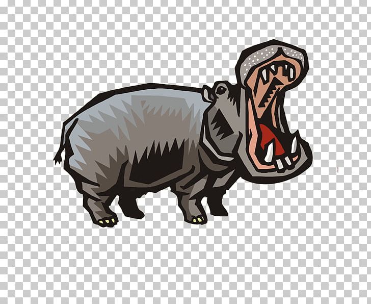 Pig Hippopotamus Cattle PNG, Clipart, Cattle, Cattle Like Mammal, Cow Goat Family, Digital Image, Drawing Free PNG Download