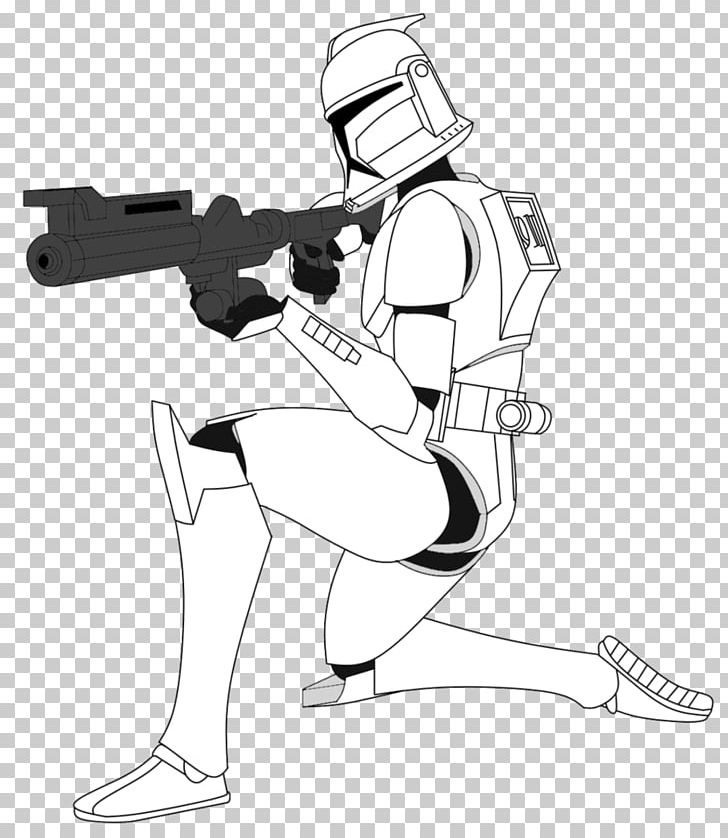Clone Trooper Star Wars: The Clone Wars Commander Cody Stormtrooper PNG, Clipart, Angle, Arm, Art, Artwork, Black And White Free PNG Download