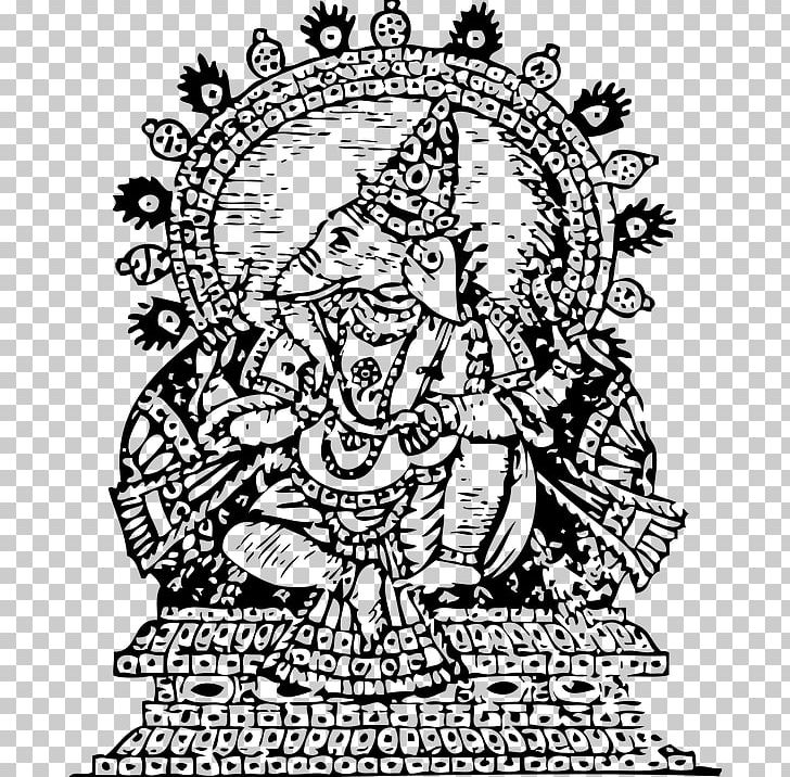 Lord ganesh ganesha line art style Royalty Free Vector Image