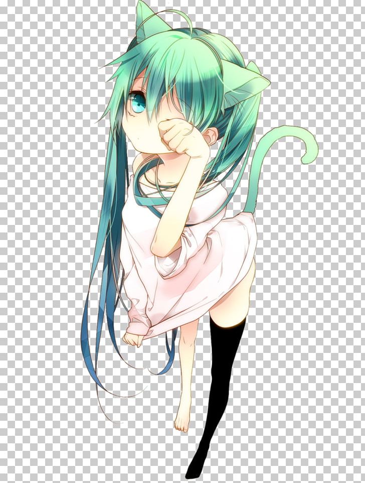 Hatsune Miku Vocaloid Catgirl Anime PNG, Clipart, Anime, Arm, Artwork, Black Hair, Brown Hair Free PNG Download