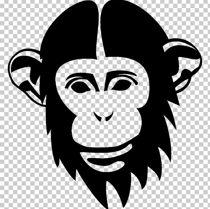 Chimpanzee Orangutan Drawing Monkey PNG, Clipart, Animals, Art, Artwork, Black, Black And White Free PNG Download