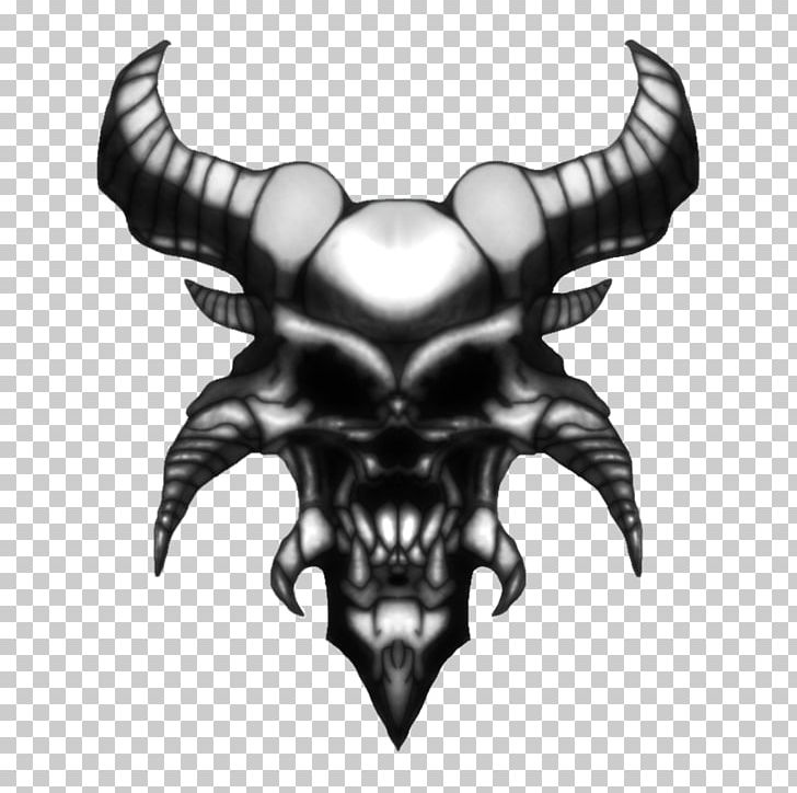 Demon Skull Symbol PNG, Clipart, Black And White, Bone, Demon, Fantasy, Fictional Character Free PNG Download