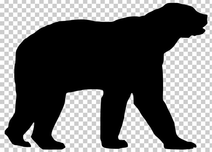 Polar Bear Silhouette Dog PNG, Clipart, American Black Bear, Animal, Bear, Black, Black And White Free PNG Download